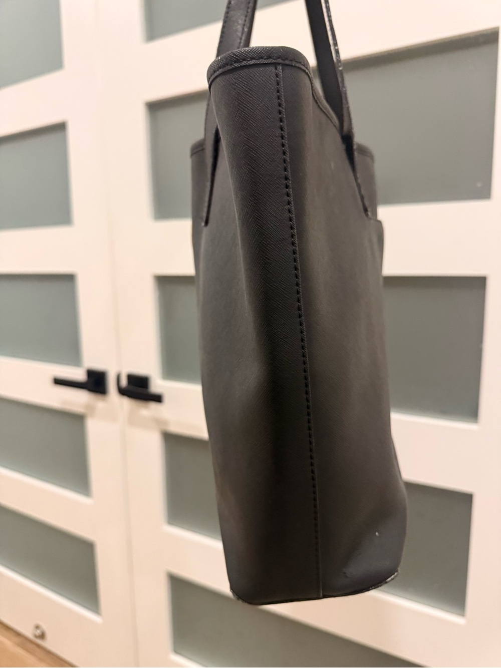 Michael Kors Black Leather Tote with Gold Logo - Picture 11 of 12
